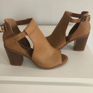 Brown Peep Toe Booties